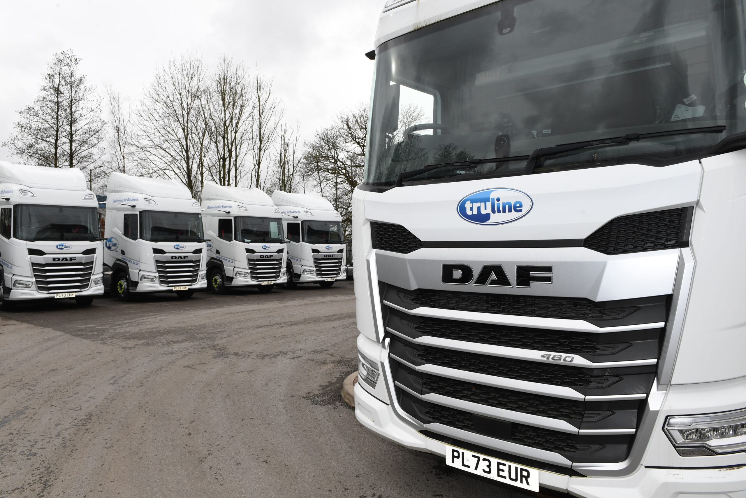 line up of tractor units